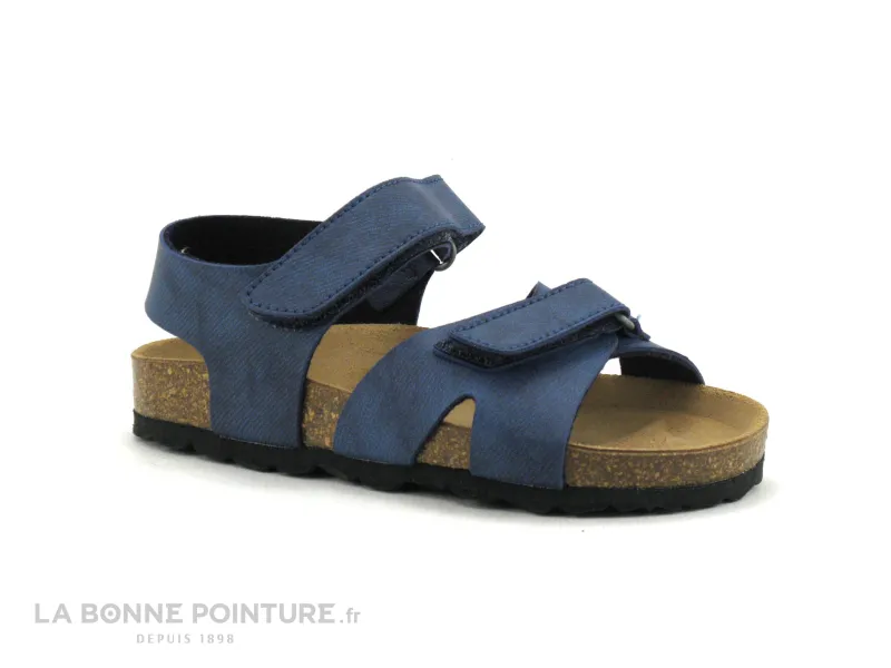 Achat chaussures Autenti by Penta Enfant Nu-pieds, vente Autenti 3502 bleu jeans - Sandale GARCON avec scratches