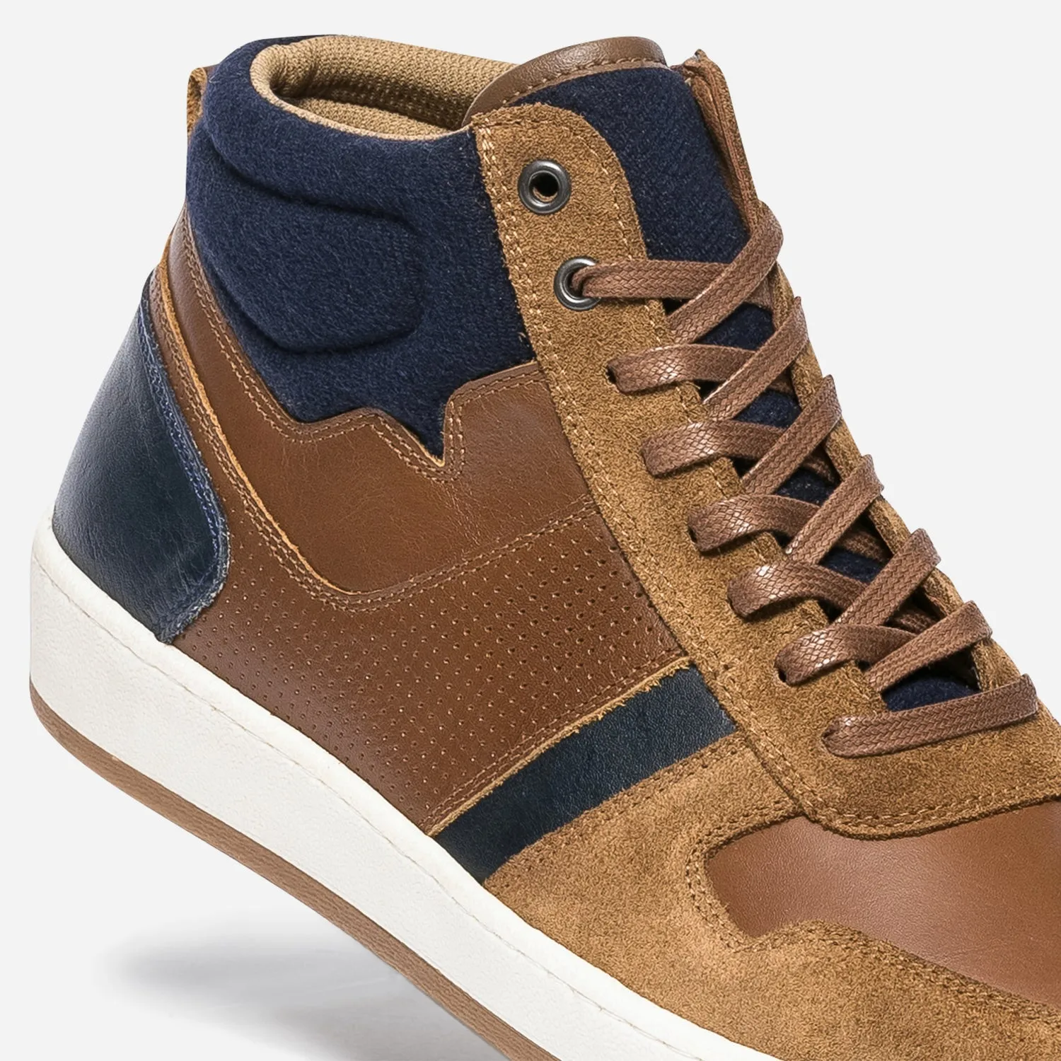 Basket cognac et marine éco-conçue bi matière - Baskets / Tennis Homme | ERAM