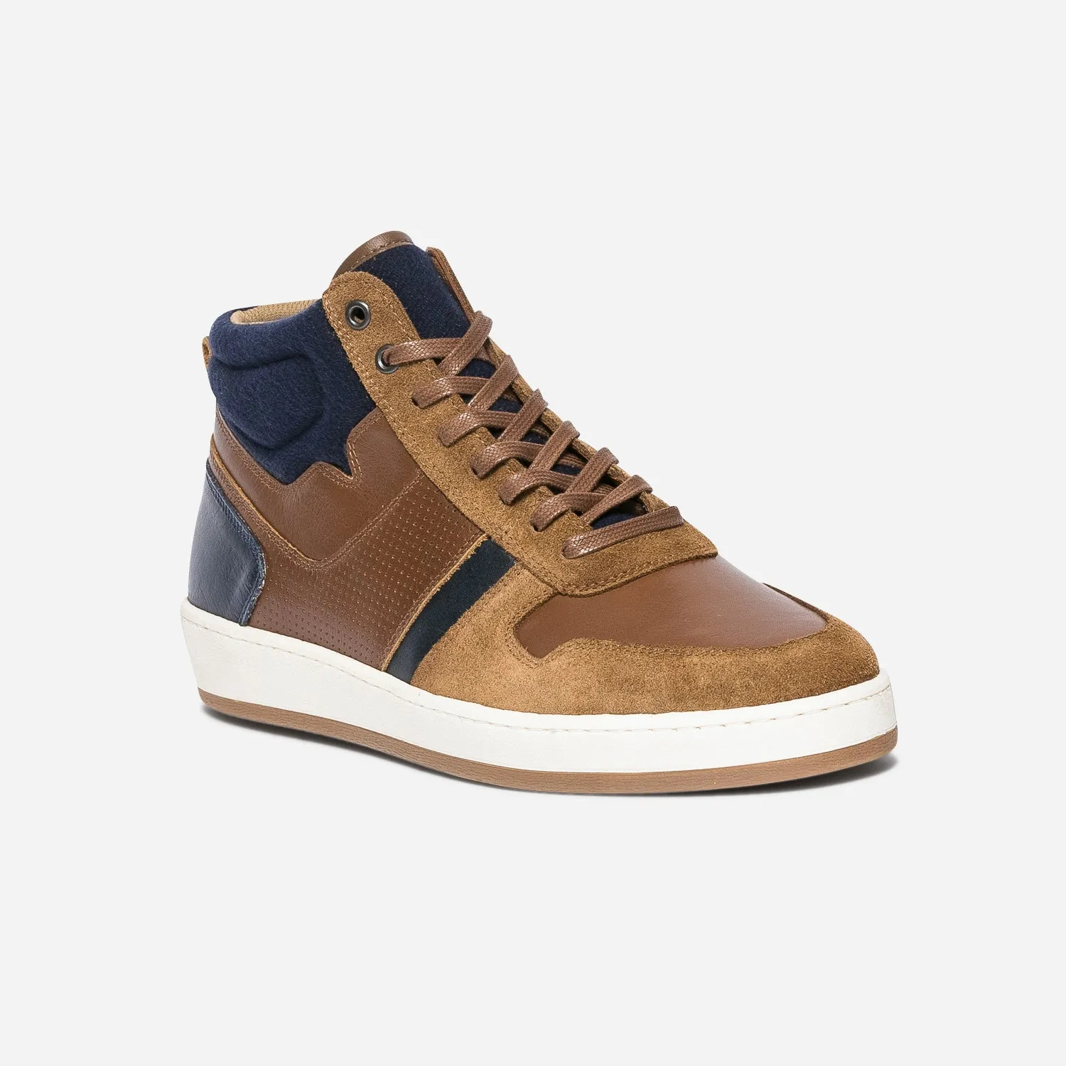 Basket cognac et marine éco-conçue bi matière - Baskets / Tennis Homme | ERAM