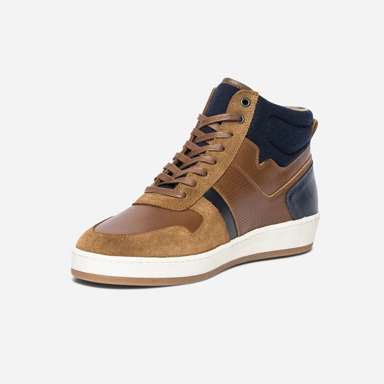 Basket cognac et marine éco-conçue bi matière - Baskets / Tennis Homme | ERAM