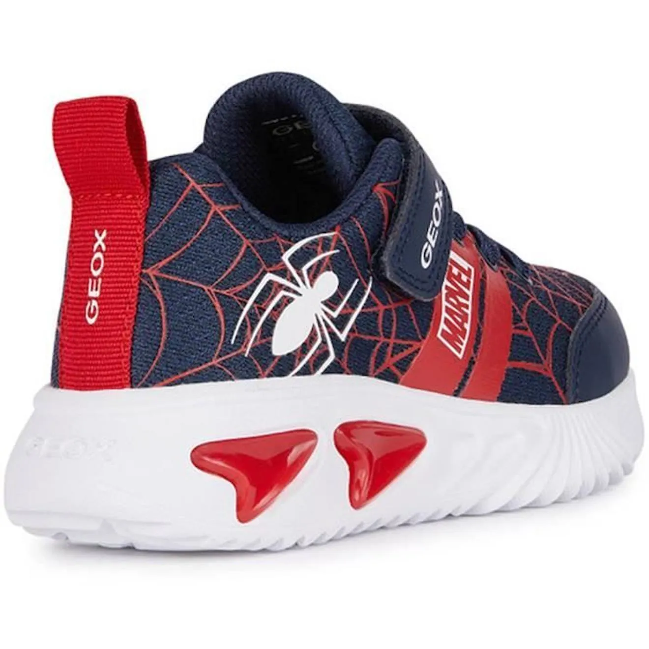 Baskets de sport pour garçon GEOX ASSISTE MARVEL J45DZD - Rouge marine - Licence Spiderman rouge - Geox