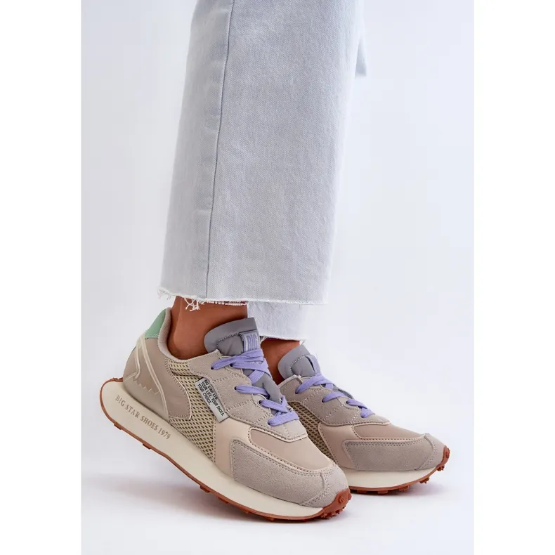 Baskets pour femmes sur le système de mousse à mémoire de forme Big Star Platform NN274681 Beige