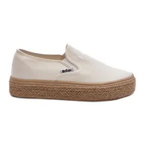 Baskets à enfiler pour femmes avec tresse Lee Cooper LCW-24-44-2430 blanche