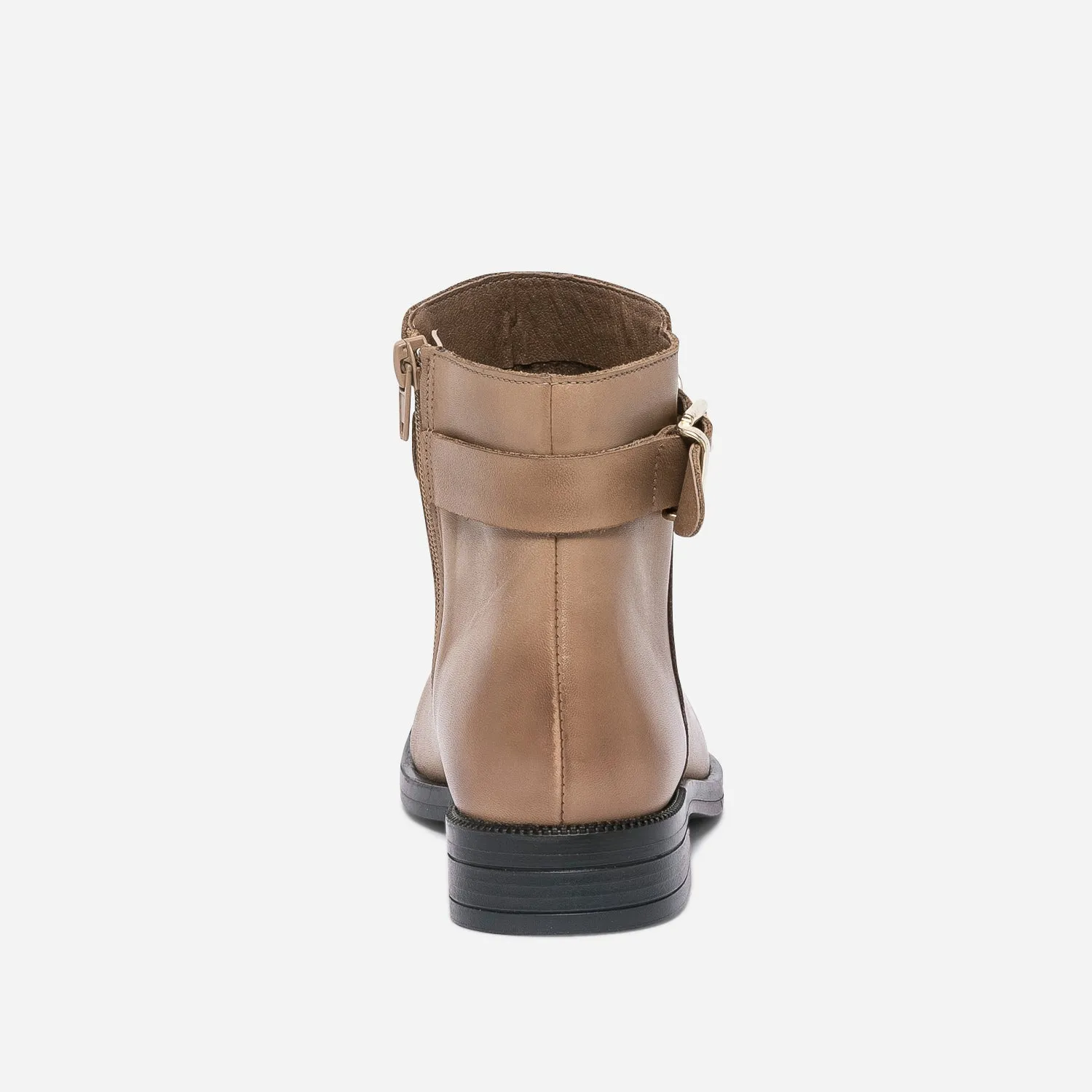 Boots camel éco-conçu en cuir avec maxi-chaîne - Boots / bottines Femme | ERAM