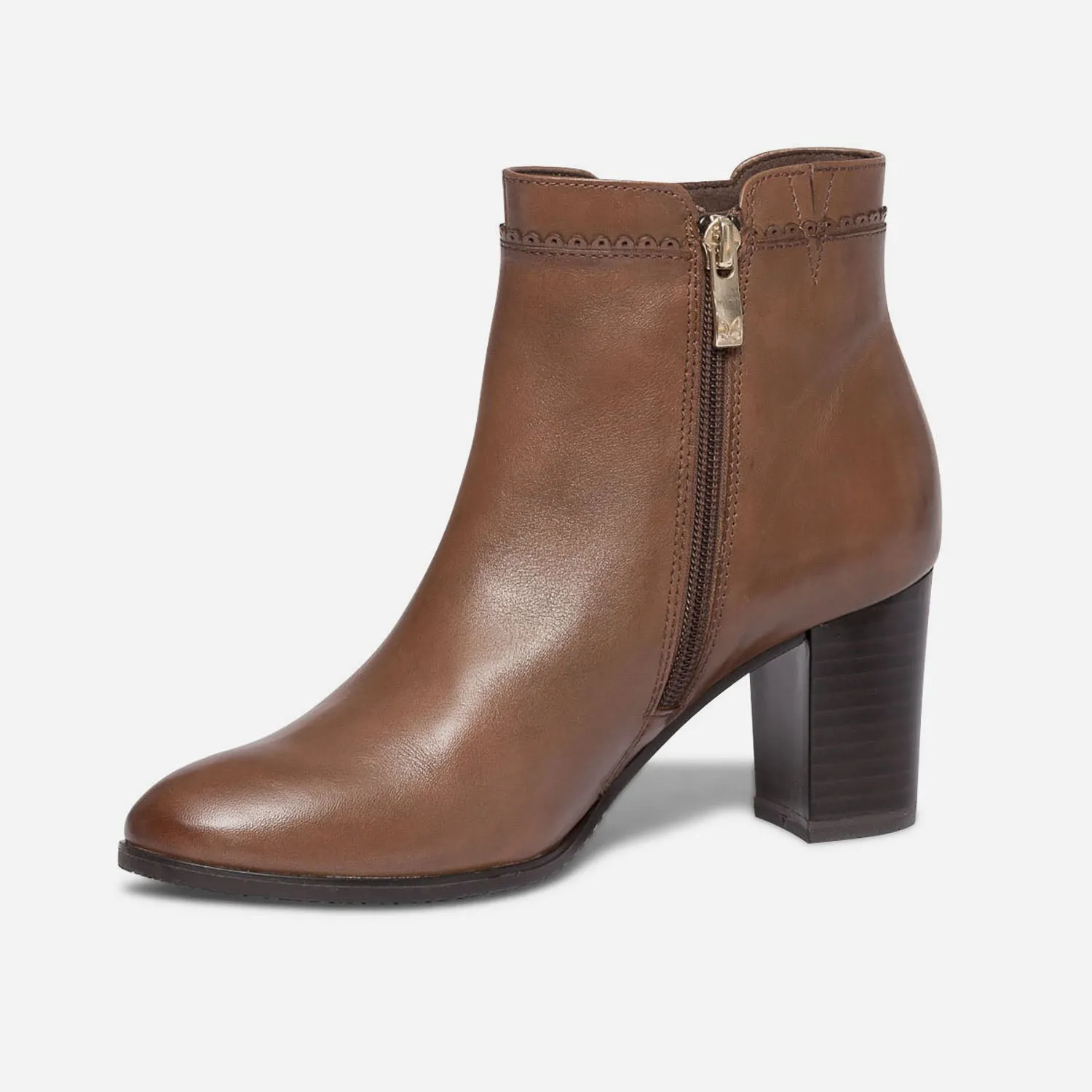 Boots CAPRICE camel en cuir - Boots / bottines Femme | ERAM