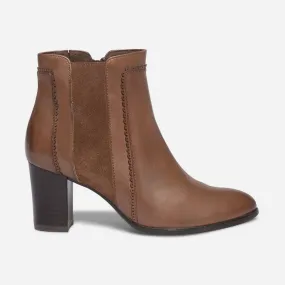 Boots CAPRICE camel en cuir - Boots / bottines Femme | ERAM