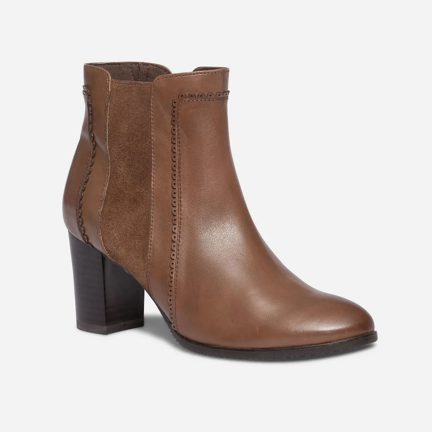 Boots CAPRICE camel en cuir - Boots / bottines Femme | ERAM