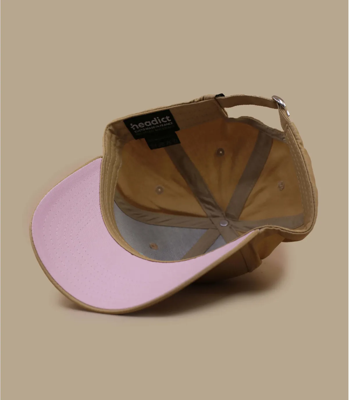 casquette baseball beige rose - Curve Blank beige pink : Headict