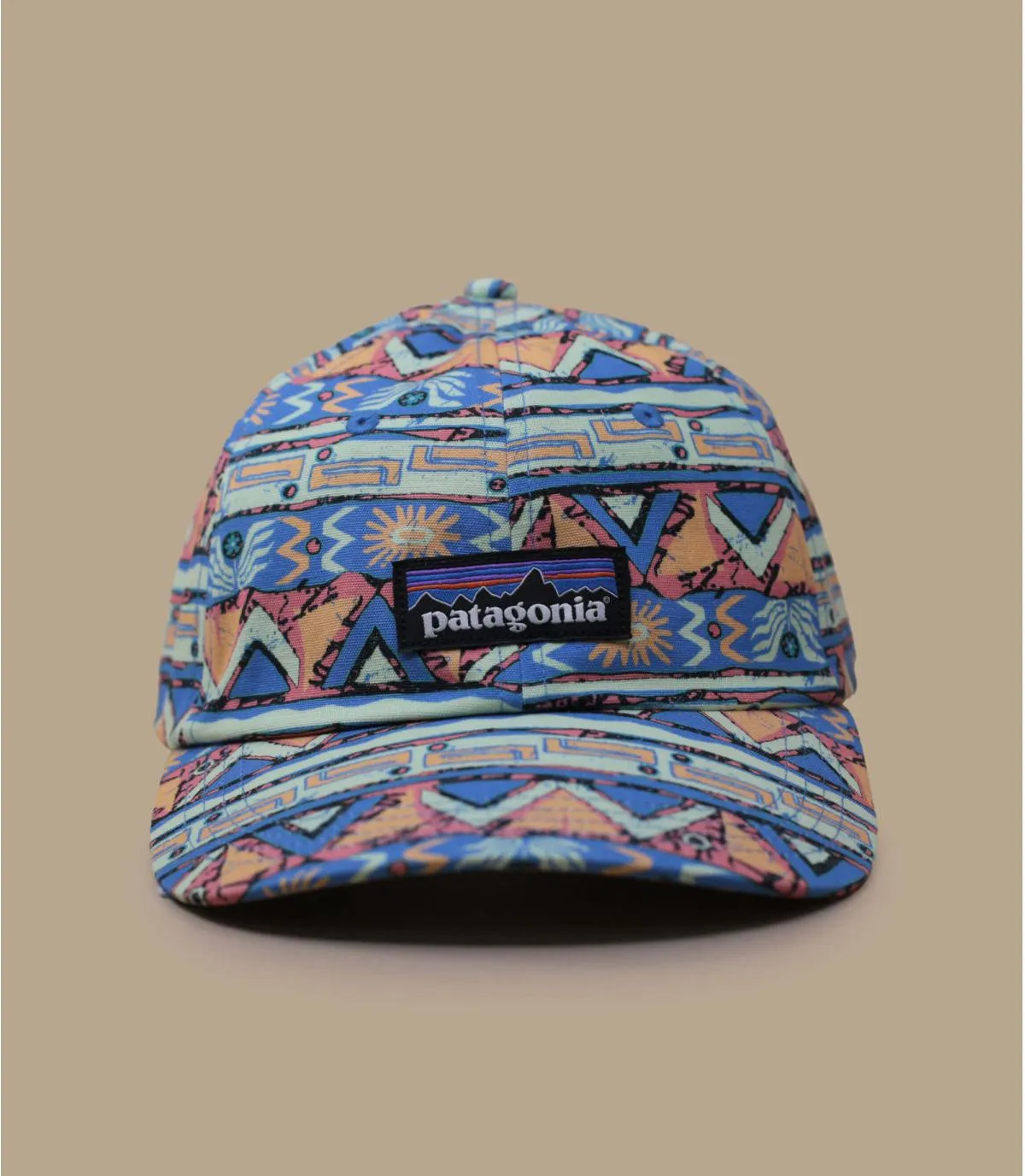 Casquette baseball bleu à imprimé geo eco-responsable - Casquette P6 Label Trad Cap High Hopes Geo Small Patagonia : Headict