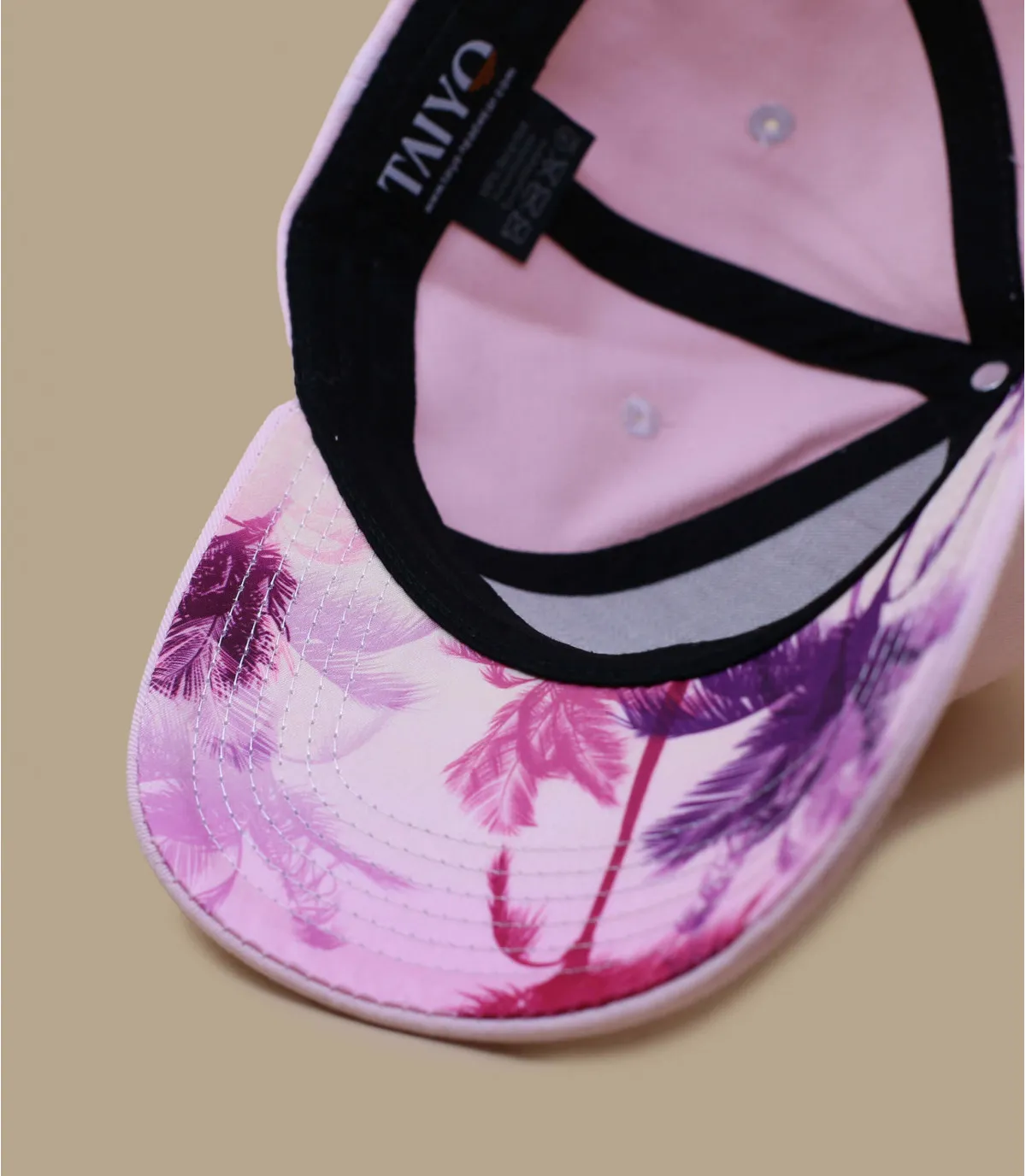 casquette femme rose palmiers - Pink Palm Cap Taiyo : Headict