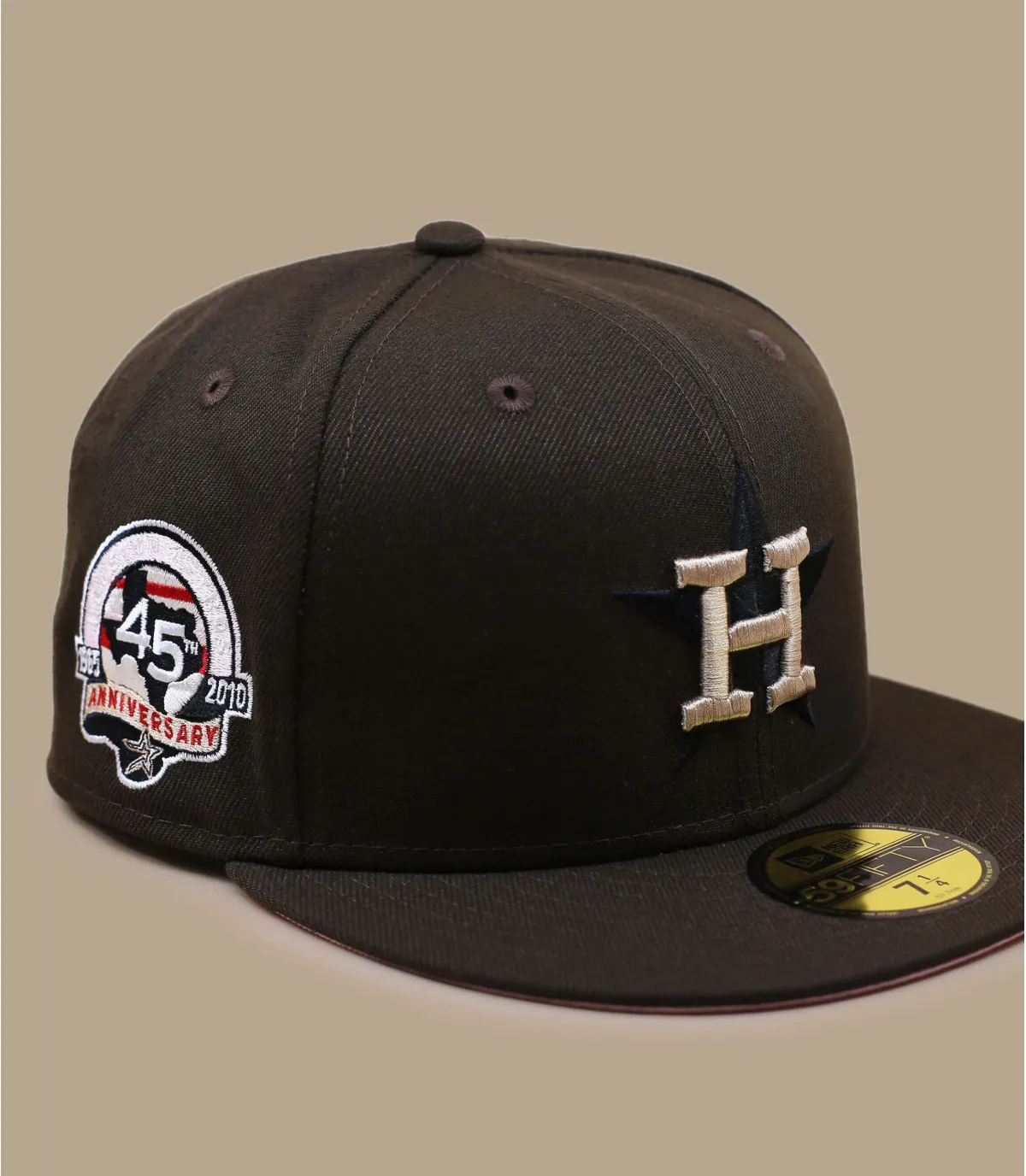 casquette fitted astros marron - Side Patch 5950 Houston Astros walnut pink New Era : Headict