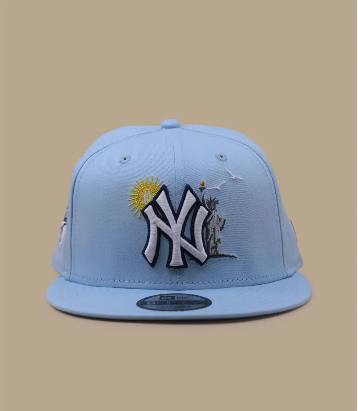 Casquette snapback NY bleue statue de la liberté - Casquette MLB Summer Icon 9Fifty NY glacier blue New Era : Headict