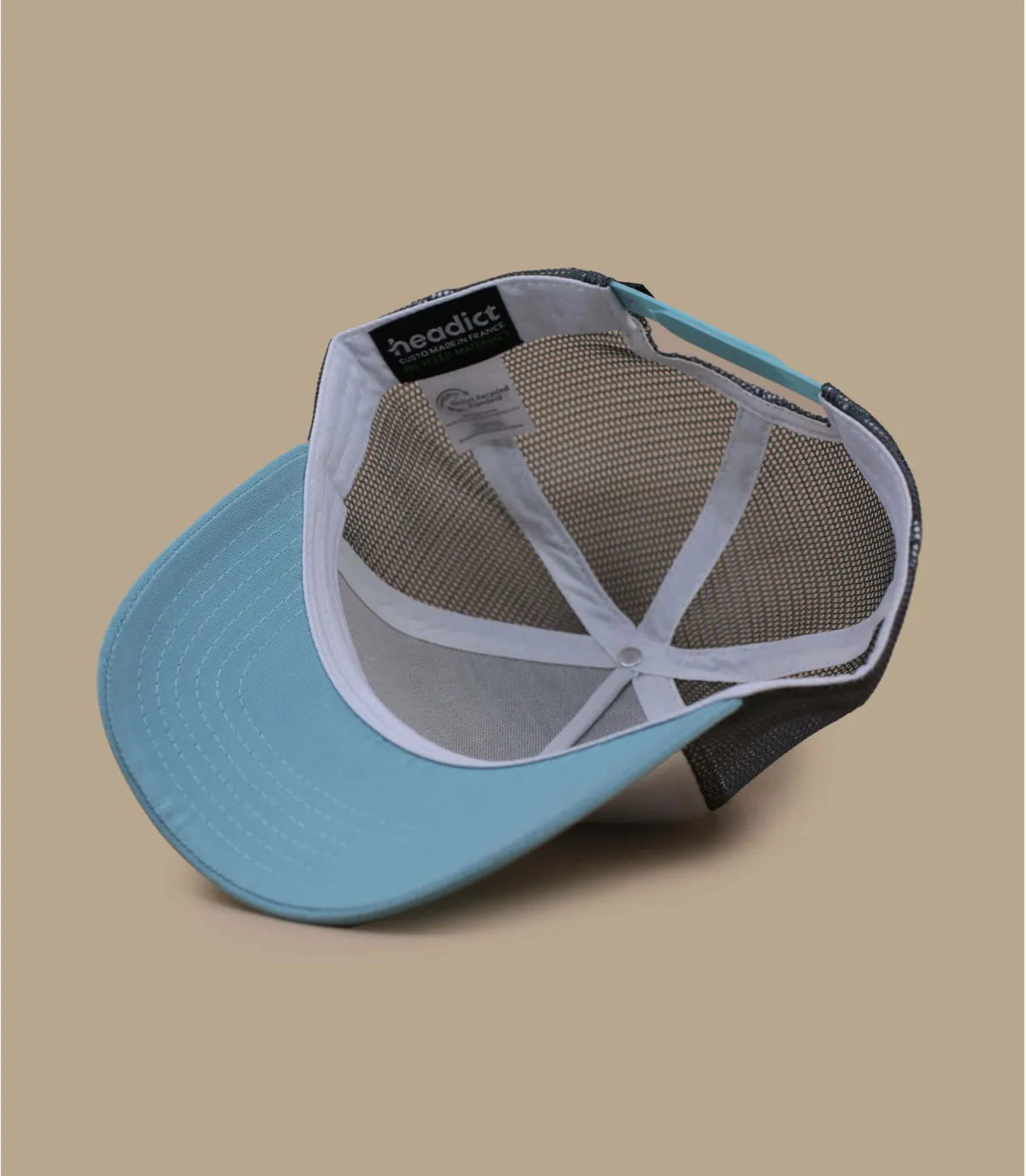 casquette trucker blanc bleu gris - Trucker Blank white blue grey : Headict