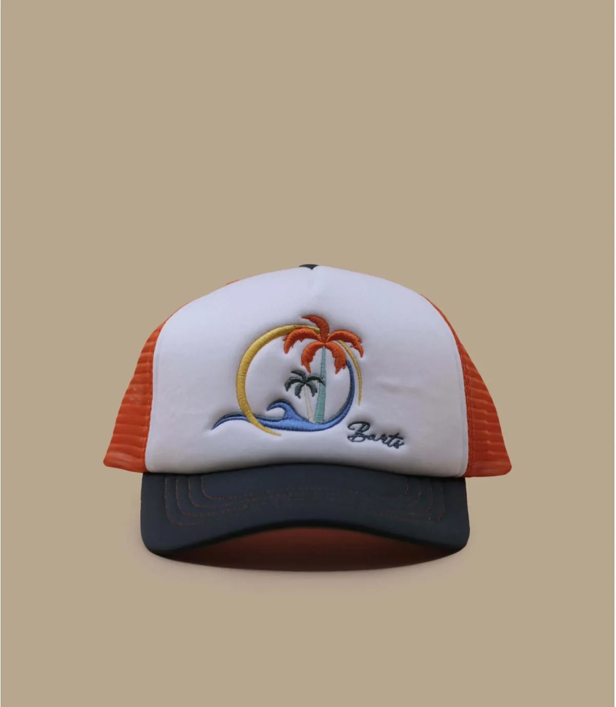 Casquette trucker enfant bleu marine orange - Surfie Kid Cap orange Barts : Headict