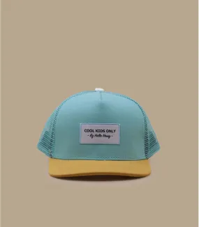 Casquette trucker enfant jaune bleu - Trucker Mini Agave Hello Hossy : Headict