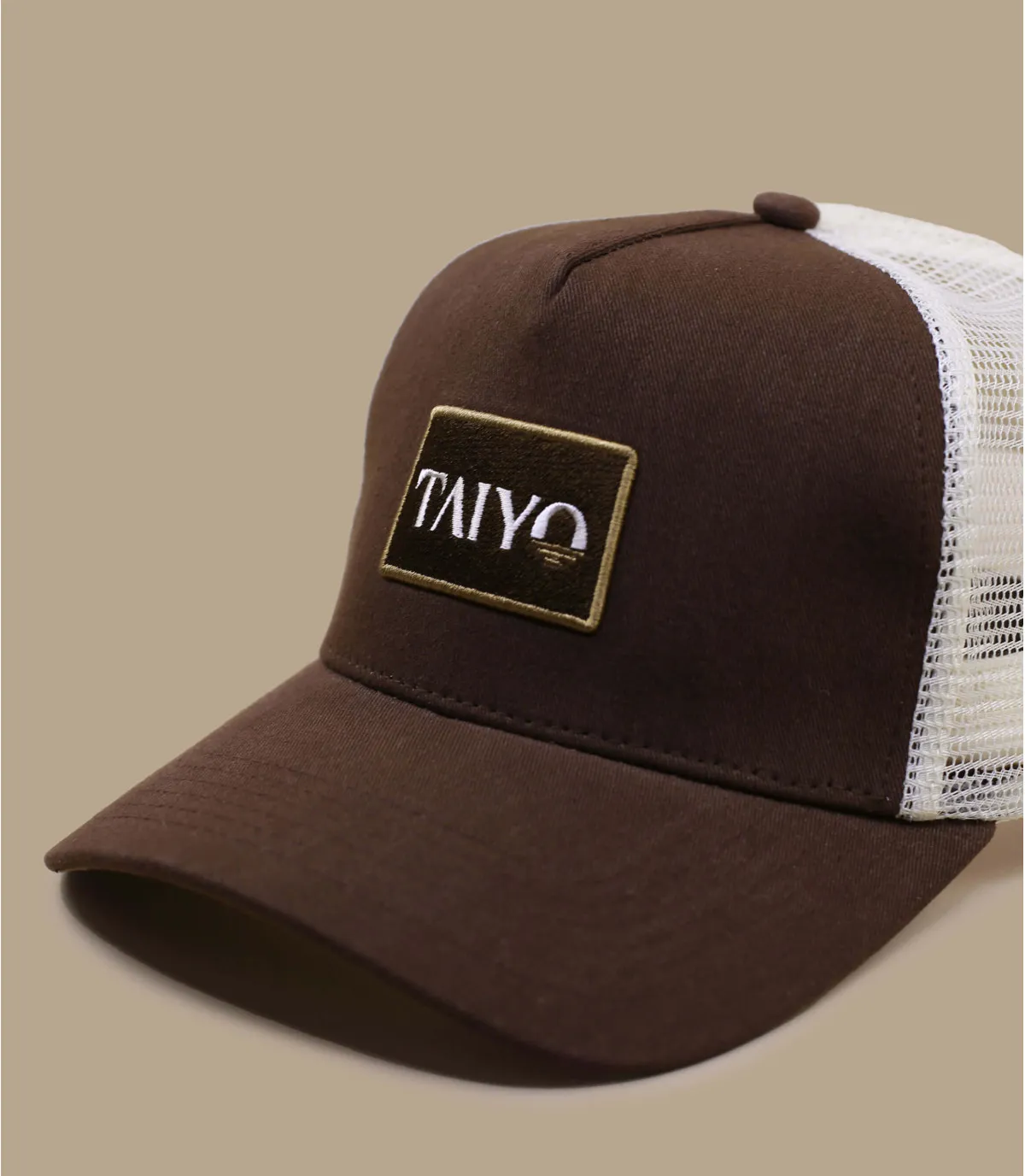 casquette trucker marron eco - Badge Logo Trucker Chocolate Taiyo : Headict