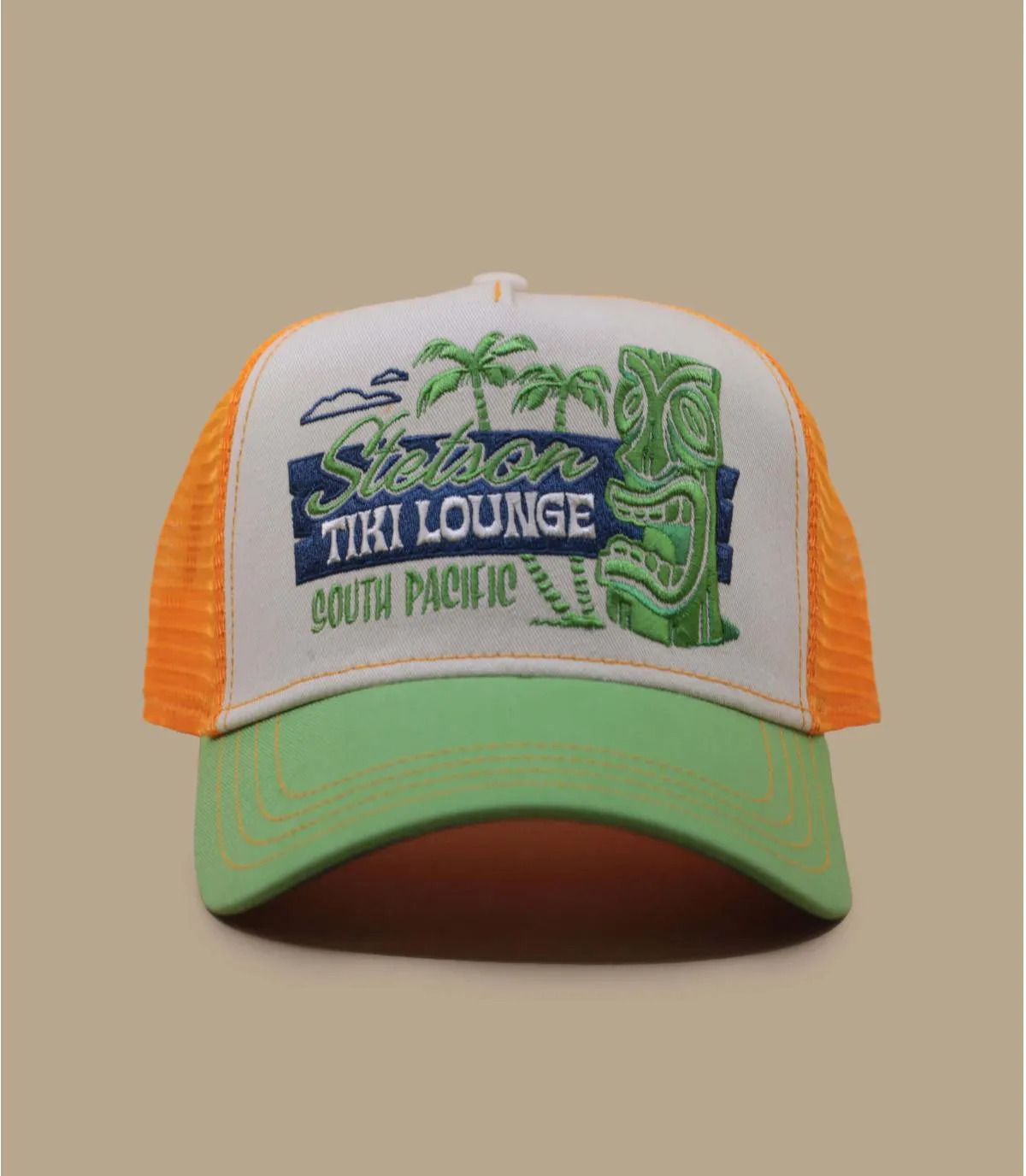  - Casquette Trucker Tiki Lounge lime orange Stetson : Headict