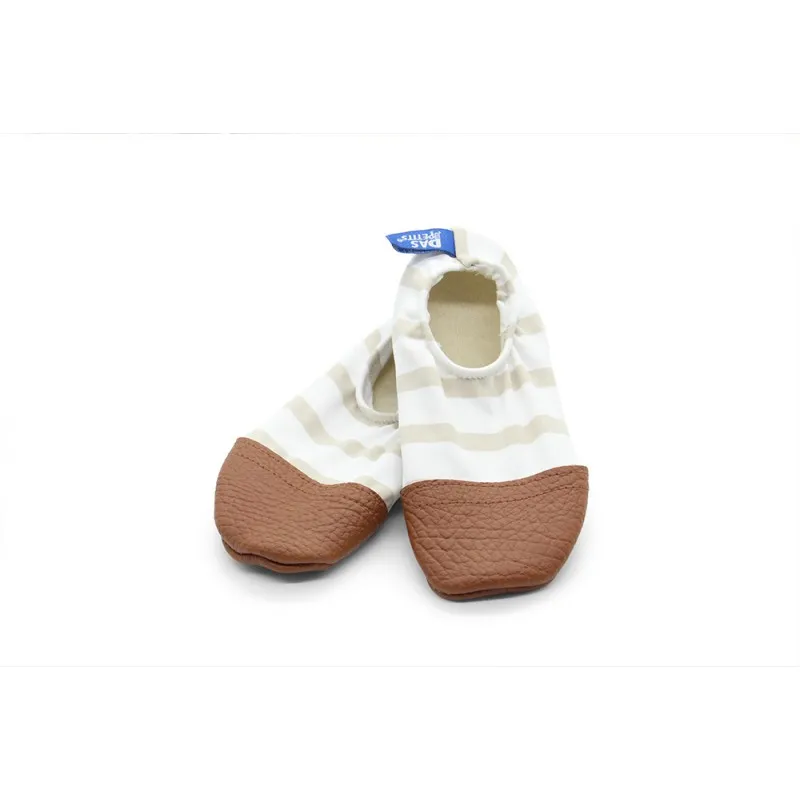 Chaussons souples - Les petits marins / Camel - LES PAS PETITS - Perlin Paon Paon