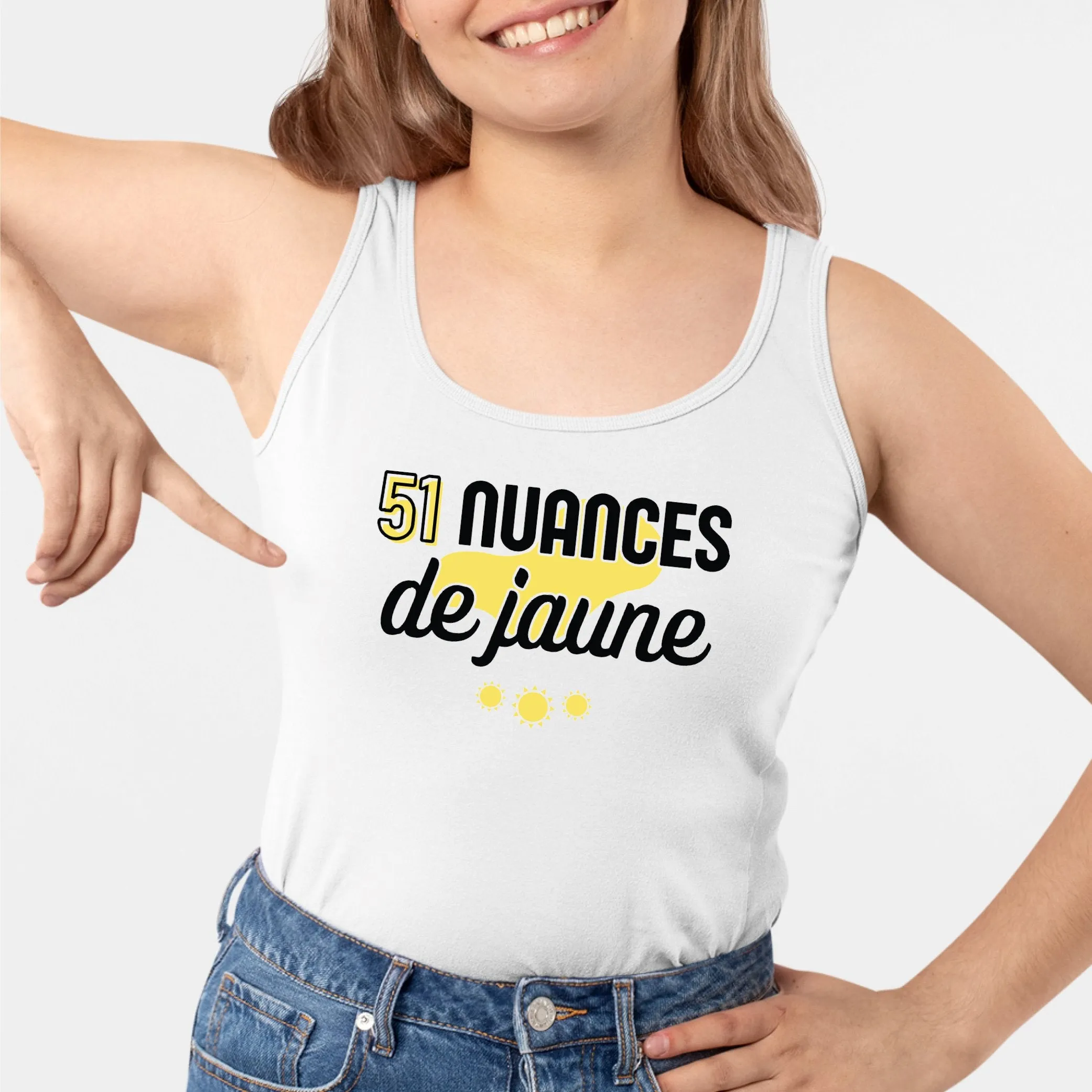 Débardeur Femme 51 nuances de jaune