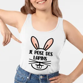 Débardeur Femme Je pose des lapins