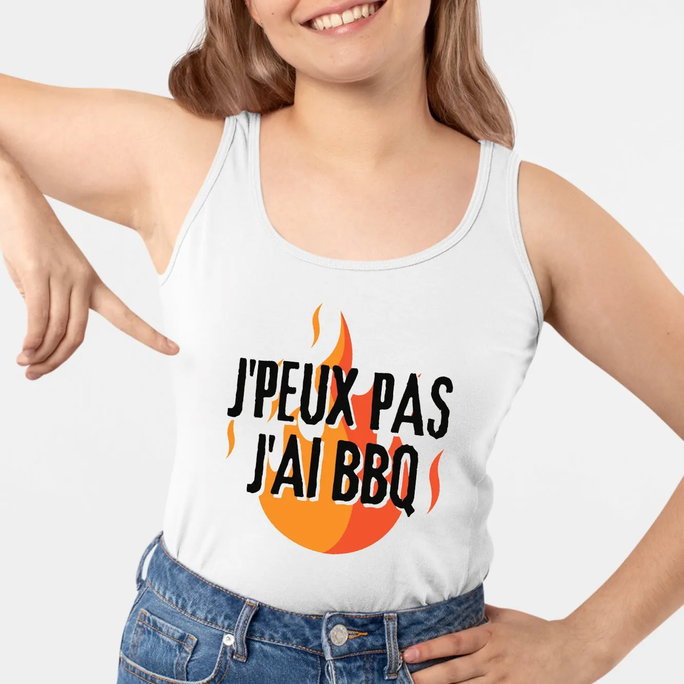 Débardeur Femme J'peux pas j'ai barbecue