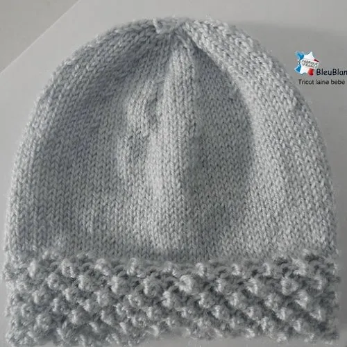 Ensemble 3 mois, brassière bonnet et chaussons, bb gris comète layette tricot bb tricot bébé sur commande