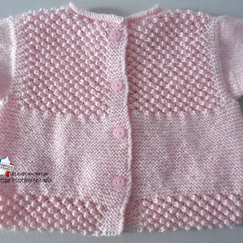 Ensemble 3 mois, brassière bonnet et chaussons, bb rose barbapapa layette tricot bb tricot bébé sur commande