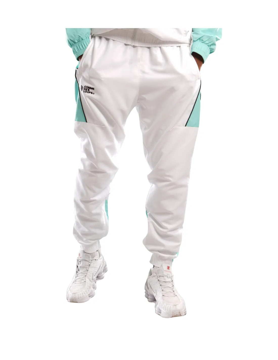 Ensemble de survetement Comme Des Loups Ref 62341 Vert Blanc