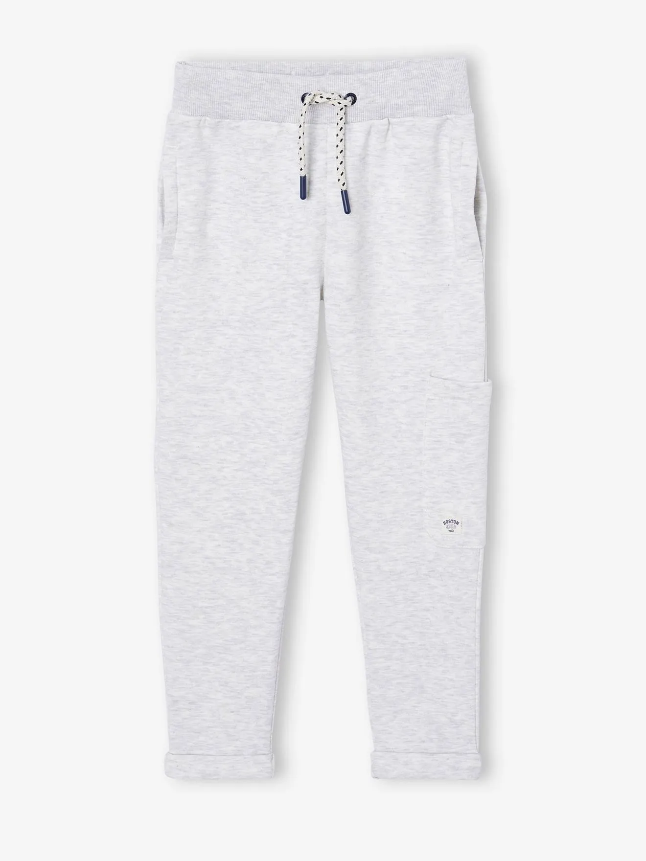 Ensemble sport garçon sweat + pantalon blanc chiné - Vertbaudet