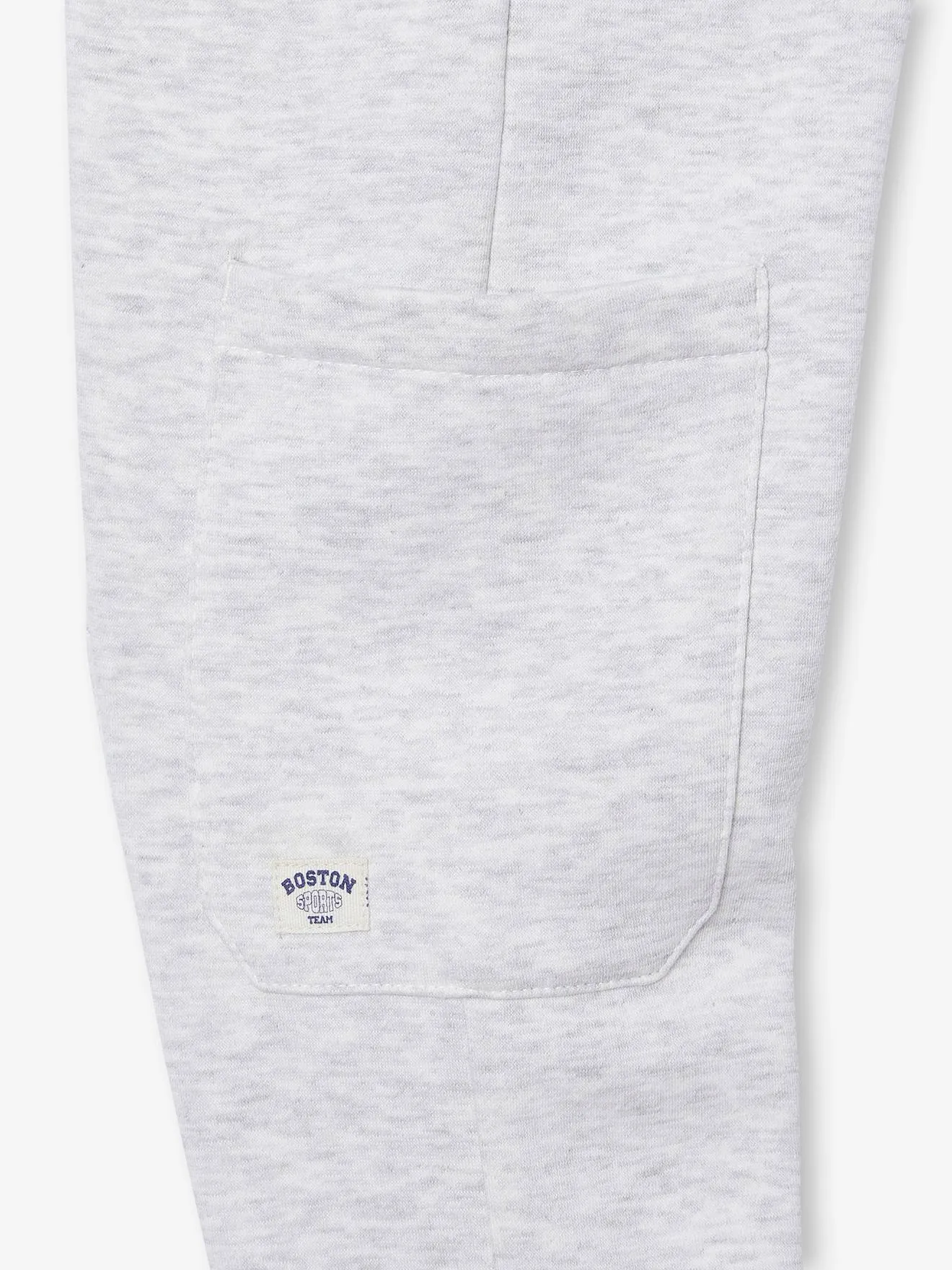 Ensemble sport garçon sweat + pantalon blanc chiné - Vertbaudet