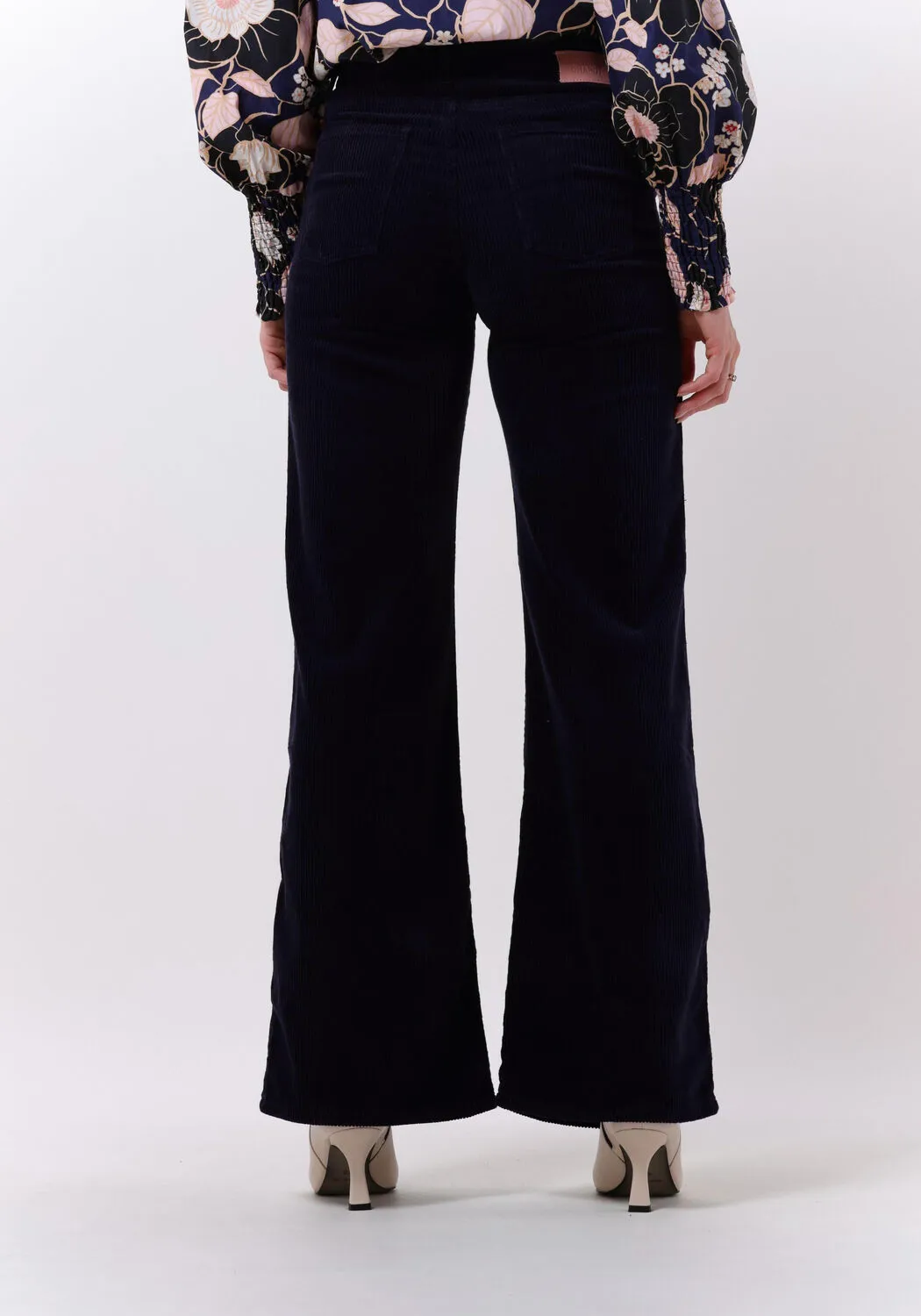 fabienne chapot pantalon large eva cord wide leg trousers bleu foncé