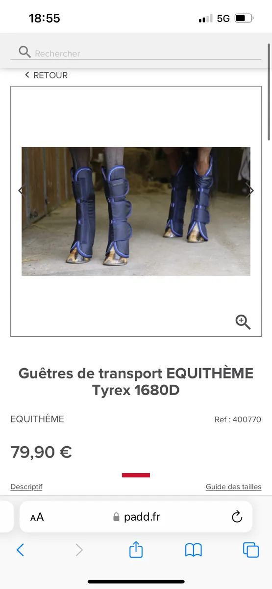 Guêtres de transport