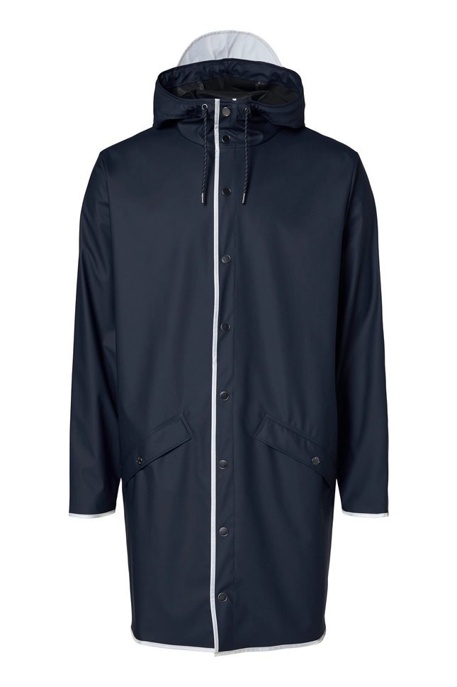 Imperméable RAINS Unisex Long Jacket Reflective Bleu Navy Reflective