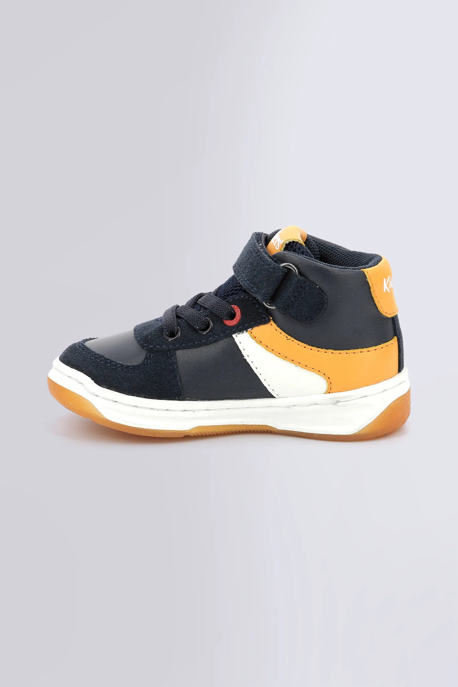 Kickalien - Baskets Hautes marine, blanc et orange pour garçon - Kickers © Site Officiel