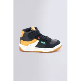 Kickalien - Baskets Hautes marine, blanc et orange pour garçon - Kickers © Site Officiel