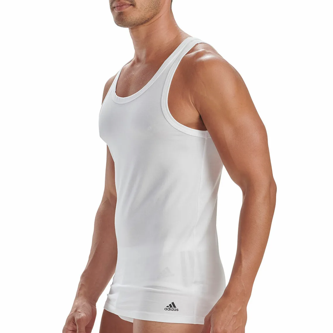 Lot de 2 débardeurs homme Active Flex Coton 3 Stripes Adidas blanc Adidas Underwear - T-shirt / Polo Homme sur MenCorner