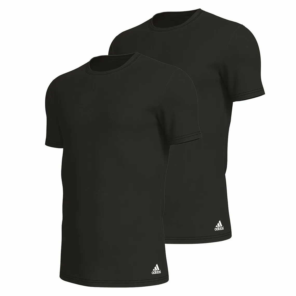 Lot de 2 tee-shirts col rond homme Active Flex Coton 3 Stripes Adidas noir Adidas Underwear - T-shirt / Polo Homme sur MenCorner