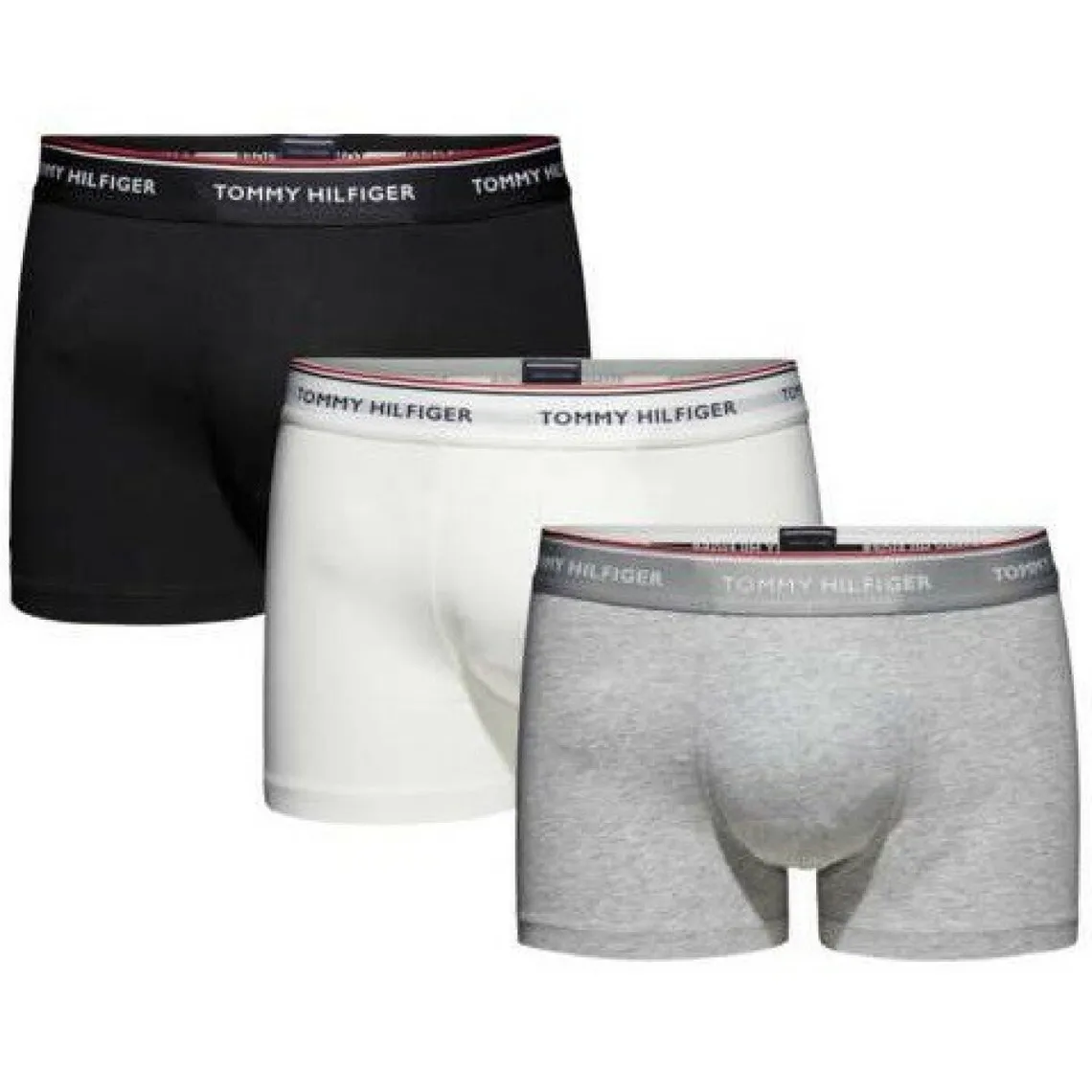 LOT DE 3 BOXERS COTON - Siglé Tommy Hilfiger Blanc / Noir / Gris Tommy Hilfiger Underwear - Boxer & Shorty Homme sur MenC