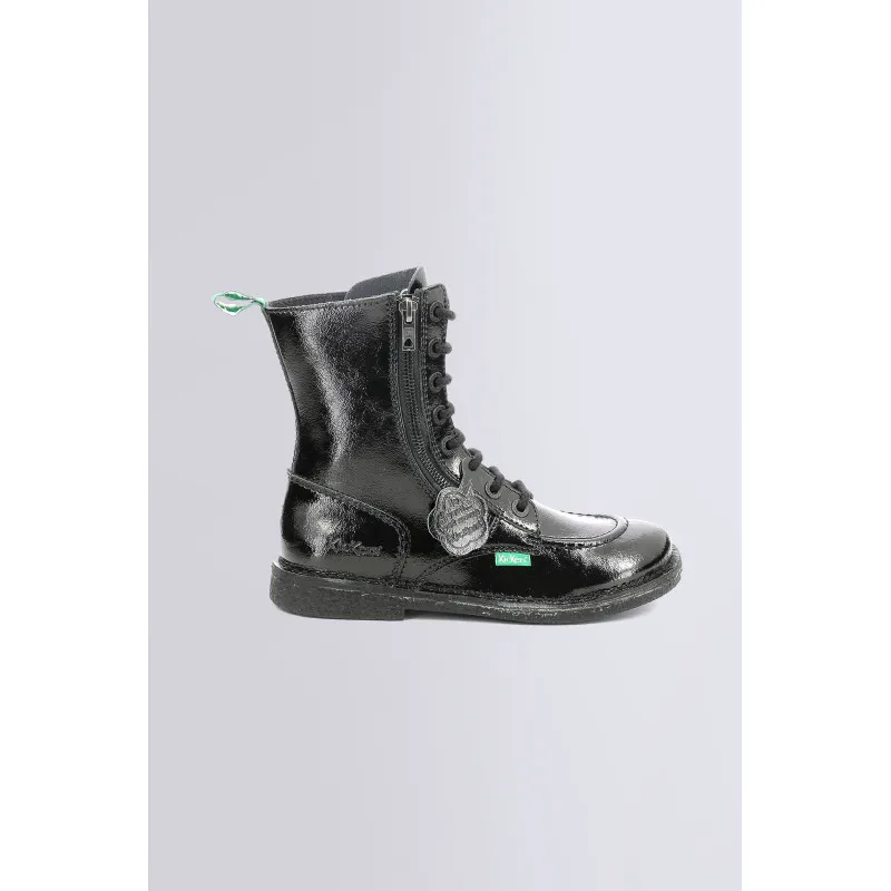 Meetickzip - Bottines noires vernis pour femme - Kickers © Officiel