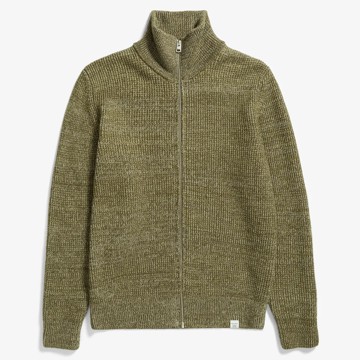 Norse Projects . Hagen Wool Cotton Rib Full Zip Jacket . Sitka Green — Le Shop Nîmes