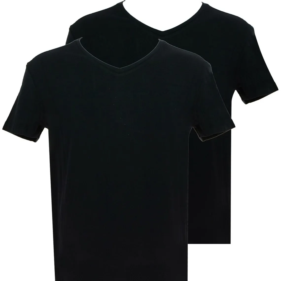 PACK 2 T-SHIRTS HERO COL V COTON - LOGO DISCRET Noir Guess Underwear - Maillot de corps Homme sur MenCorner