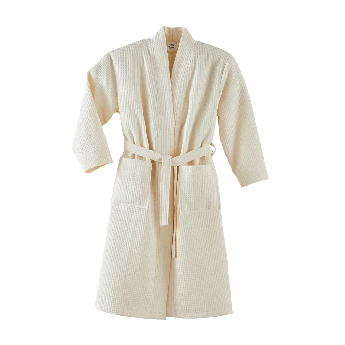 Peignoir bain col kimono coton nid d'abeille 300 grm² femme Ma Blanc des Vosges - Beige | 3 Suisses