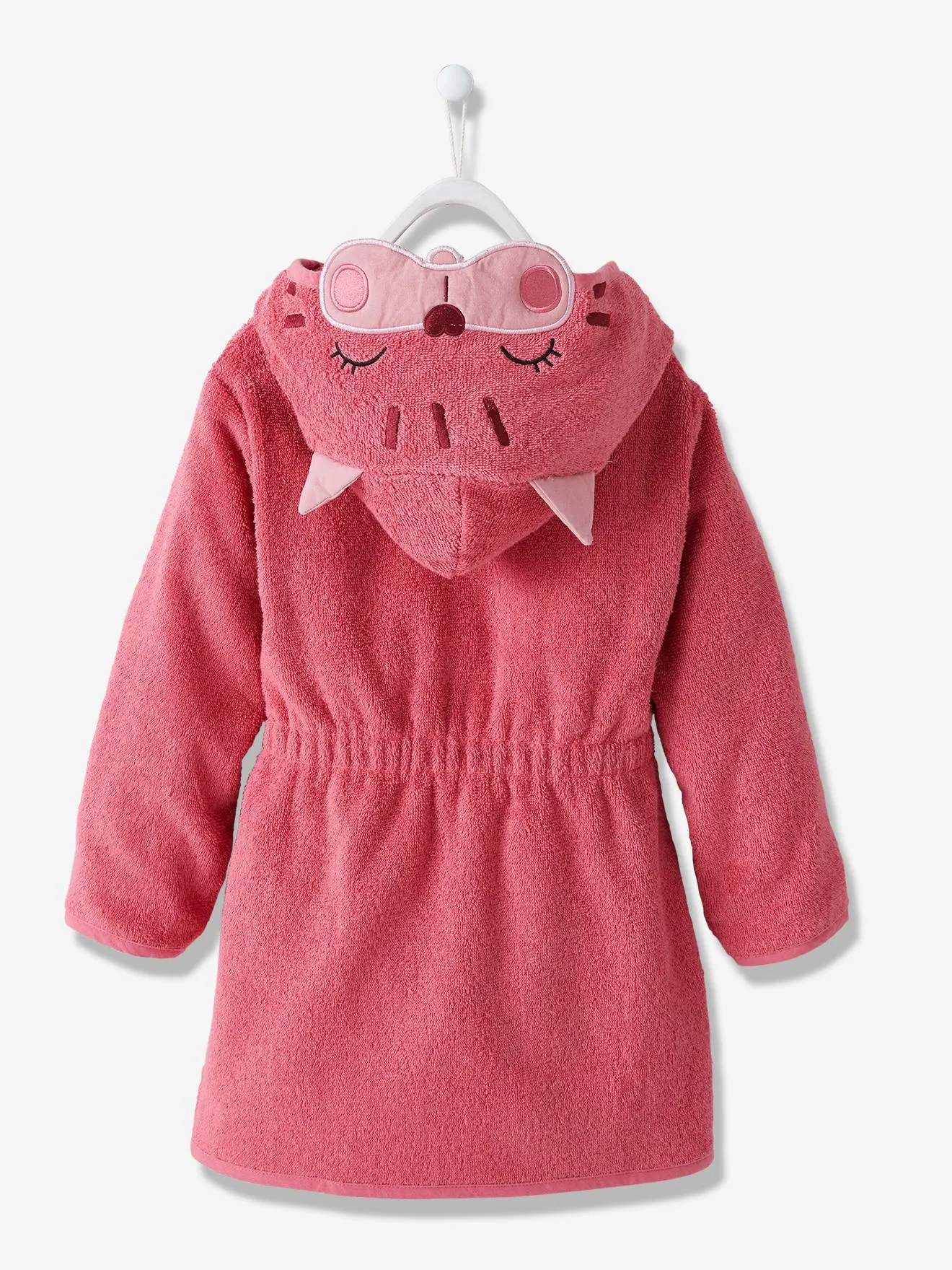 Peignoir de bain enfant Chat framboise - Vertbaudet