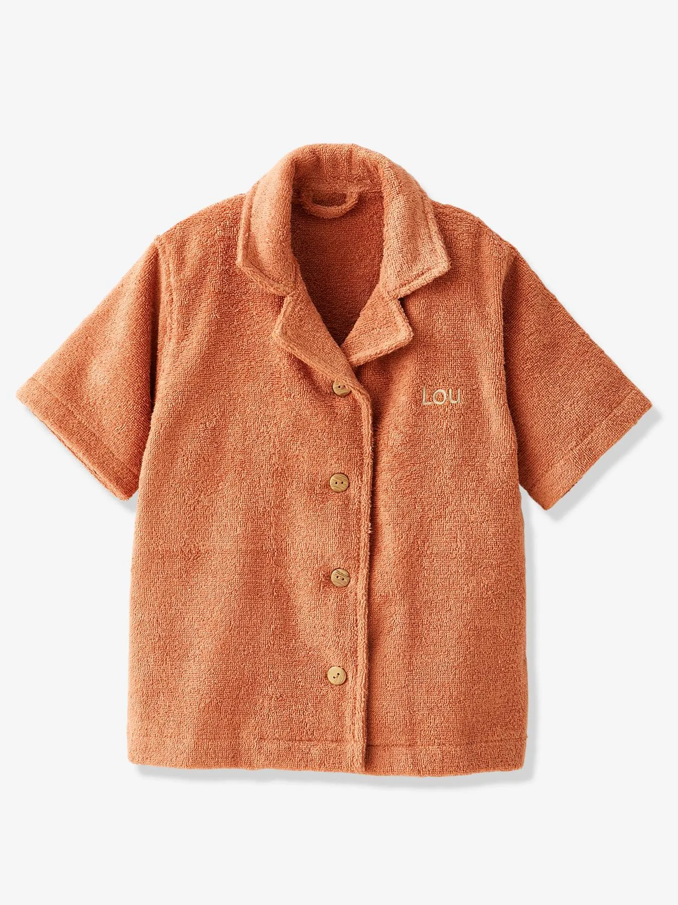 Peignoir Oversize bébé avec coton recyclé personnalisable terracotta - Vertbaudet