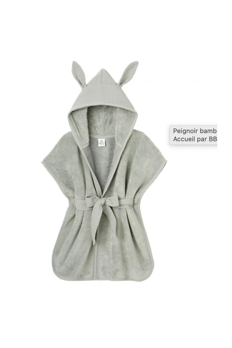 Peignoir Vert De Gris - Lapin Bambou & Gaze