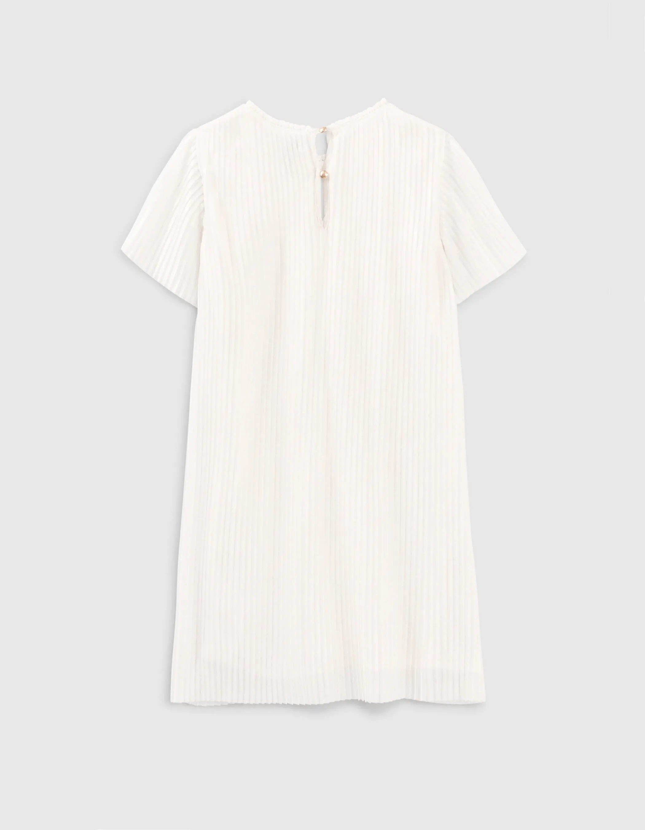 Robe blanc pailleté plissée fille