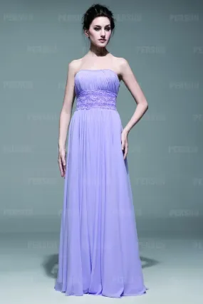 Robe longue de fiançailles bustier simple taille ornée broderie jupe en mousseline