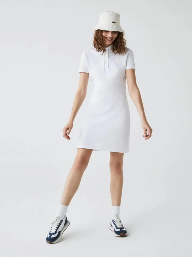 Robe polo core essentials blanc femme - Lacoste | wimod