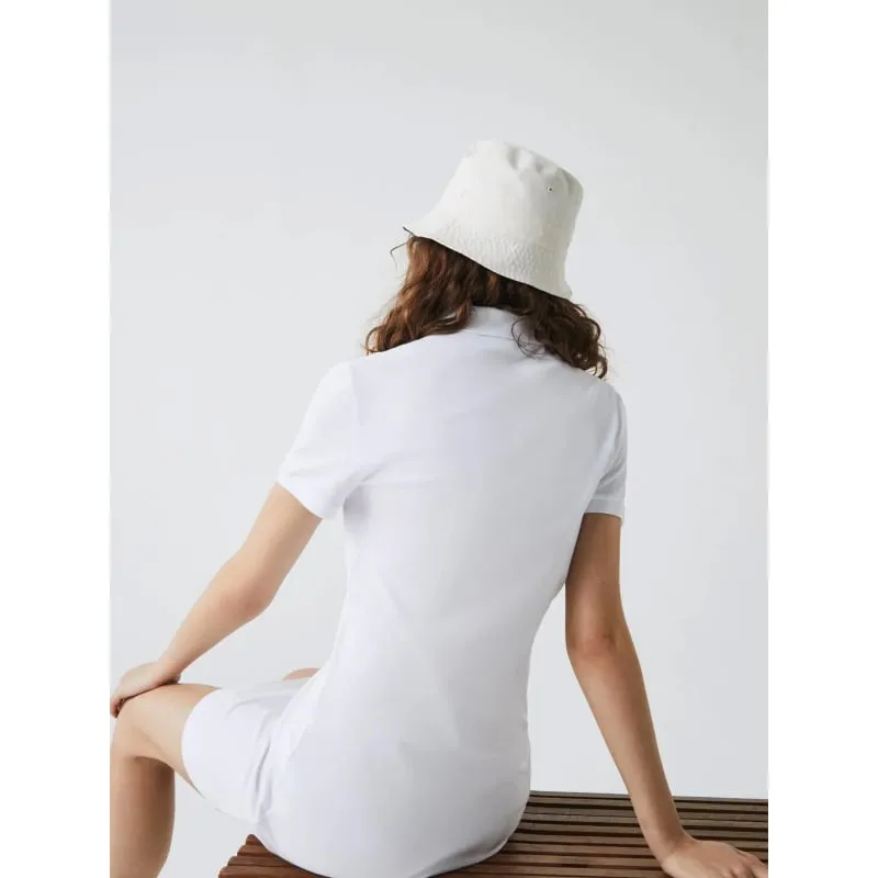 Robe polo core essentials blanc femme - Lacoste | wimod