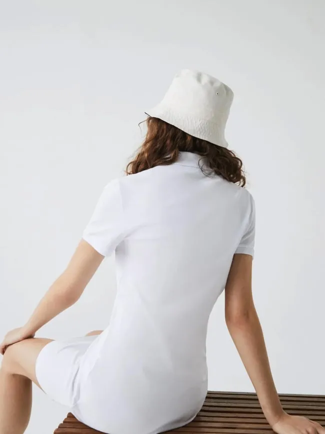 Robe polo core essentials blanc femme - Lacoste | wimod